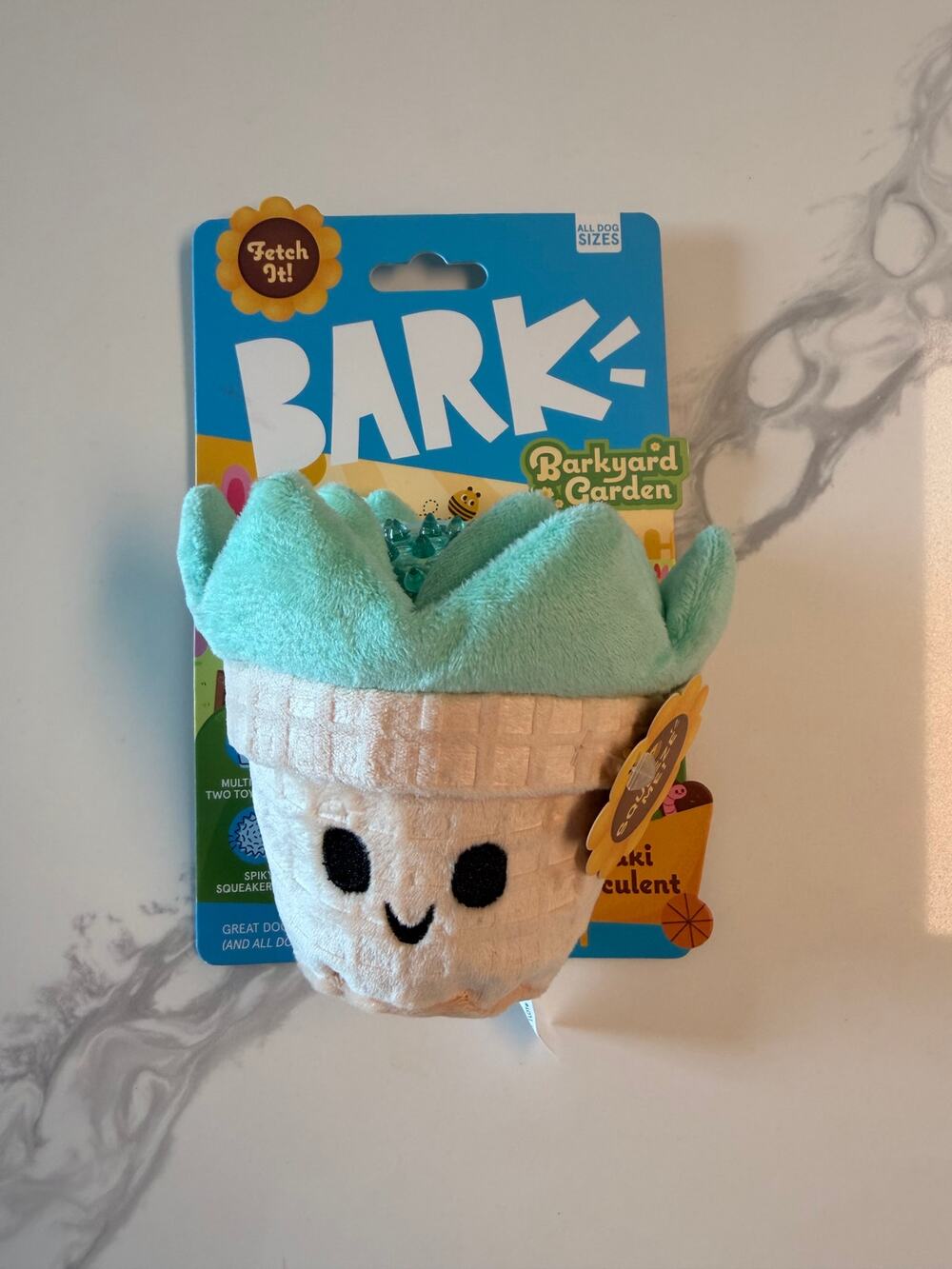 BARK Barkyard Garden Suki Succulent Dog Toy Plush Spiky Squeaker Ball NWT